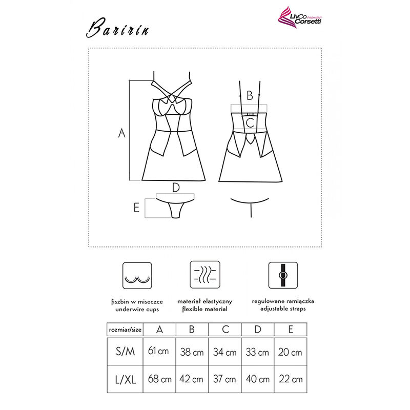 Ensemble nuisette et string en dentelle noire — LIVCO CORSETTI SETS