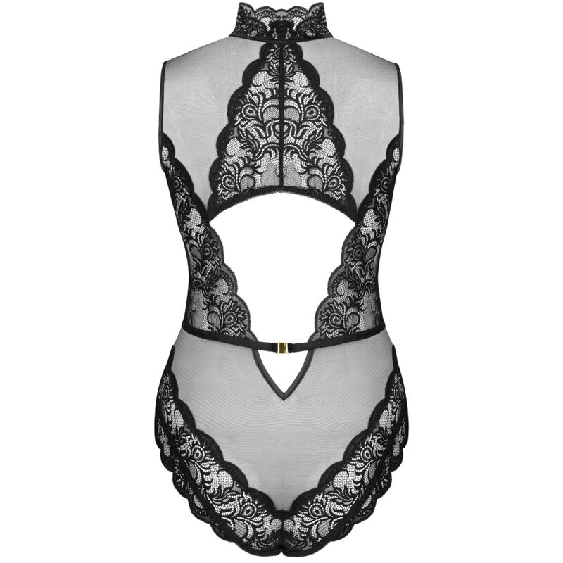Body transparente em renda e malha preta — LIVCO CORSETTI BODIES