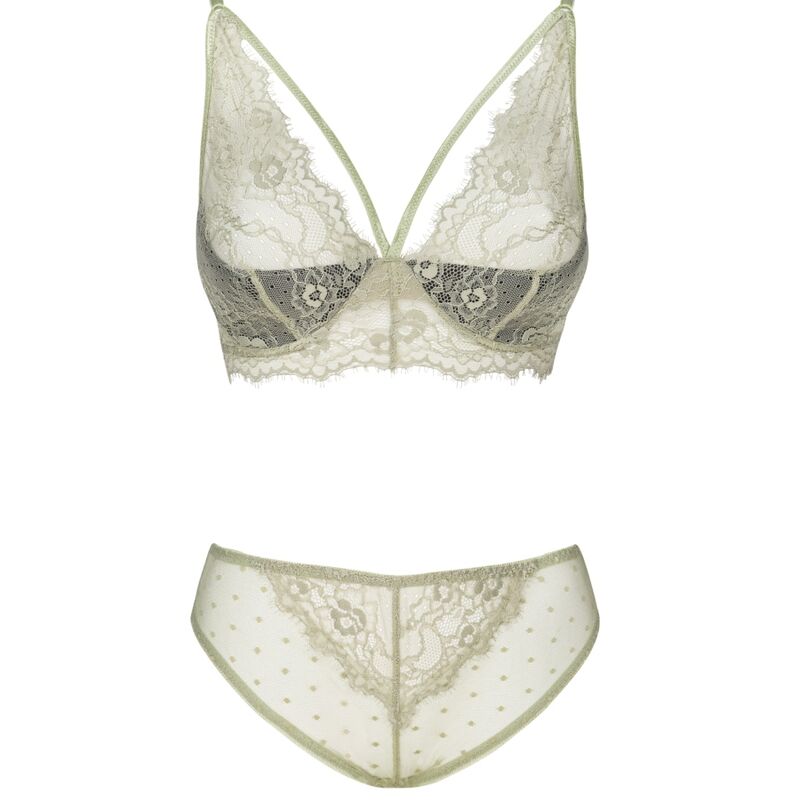 Kaki Spitzen-BH & Slip Set — LIVCO CORSETTI SETS