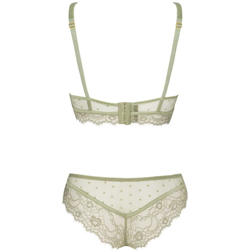 Kaki Spitzen-BH & Slip Set — LIVCO CORSETTI SETS