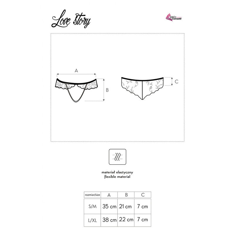 Culotte Love Story crotchless en dentelle noire — LIVCO CORSETTI PANTIES