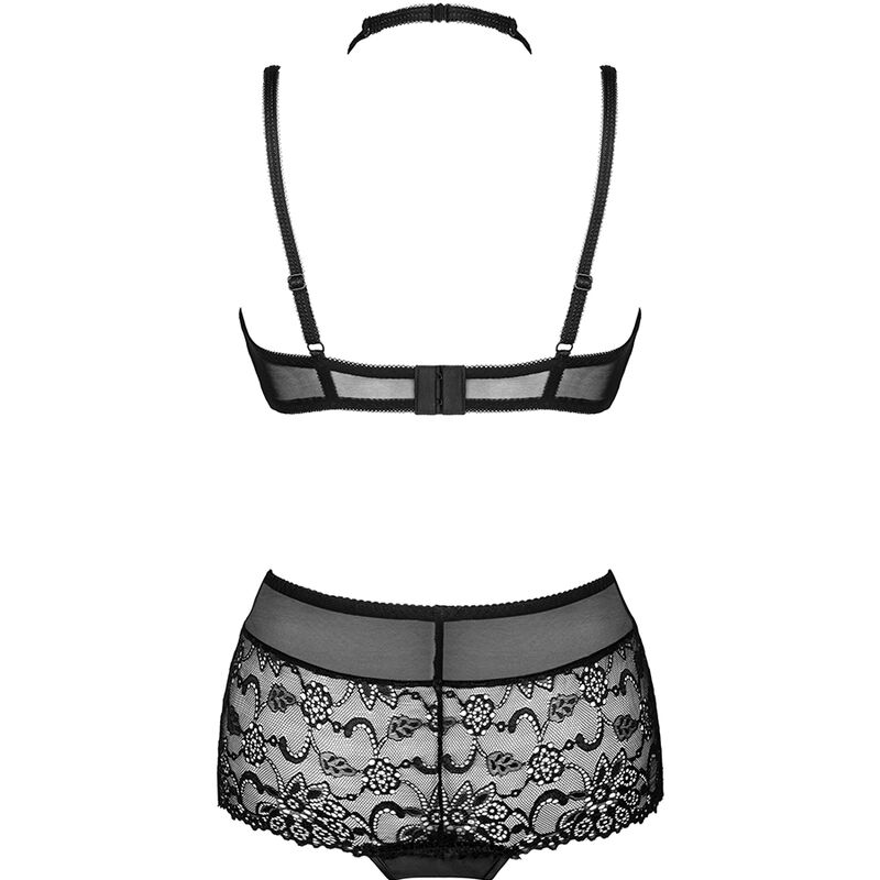 Floral Lace Bra & High-Waisted Briefs Set — LIVCO CORSETTI SETS