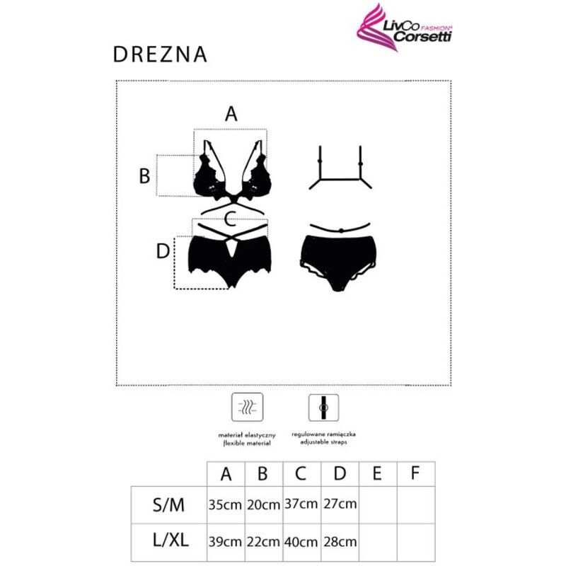 Conjunto de encaje negro con detalles dorados — LIVCO CORSETTI SETS