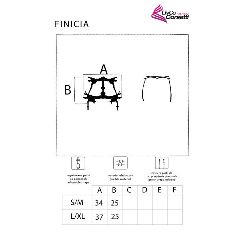 Porte-jarretelles en dentelle noire Finicia — LIVCO CORSETTI ACCESORIES