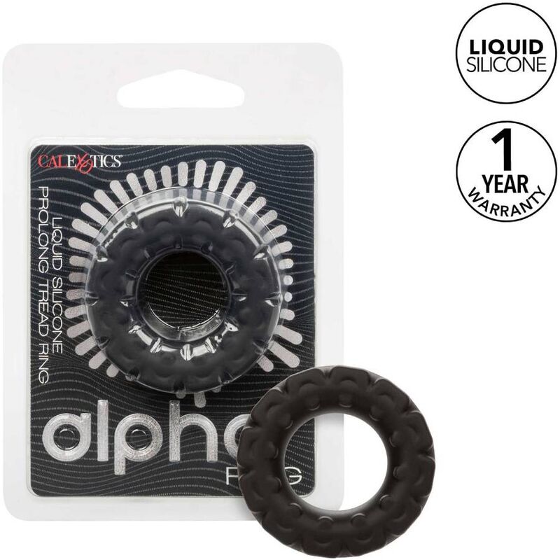 Anneau prolongateur Alpha en silicone liquide noir — CALEXOTICS