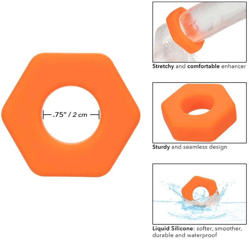 Anneau prolongateur Alpha Sexagon orange — CALEXOTICS