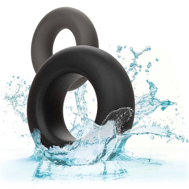 Lot de 2 bagues prolongatrices Alpha en silicone liquide — CALEXOTICS