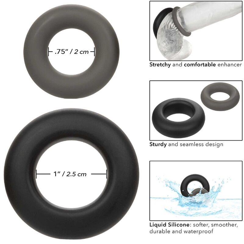 Lot de 2 bagues prolongatrices Alpha en silicone liquide — CALEXOTICS
