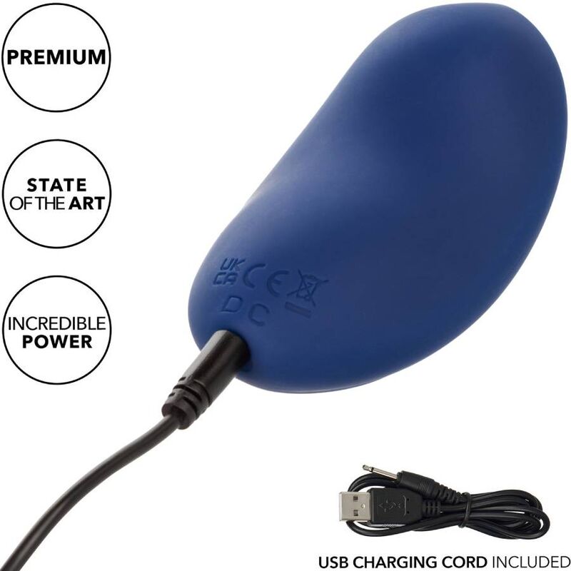 Stimulateur courbe velours cachemire bleu — CALEXOTICS