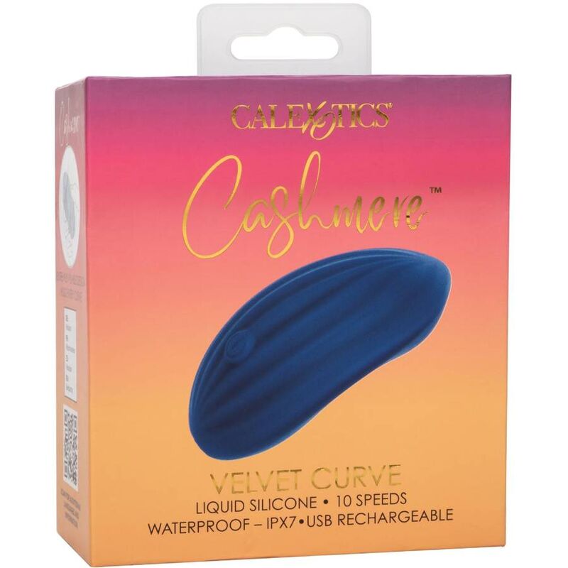 Stimulateur courbe velours cachemire bleu — CALEXOTICS