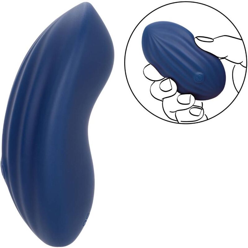 Stimulateur courbe velours cachemire bleu — CALEXOTICS