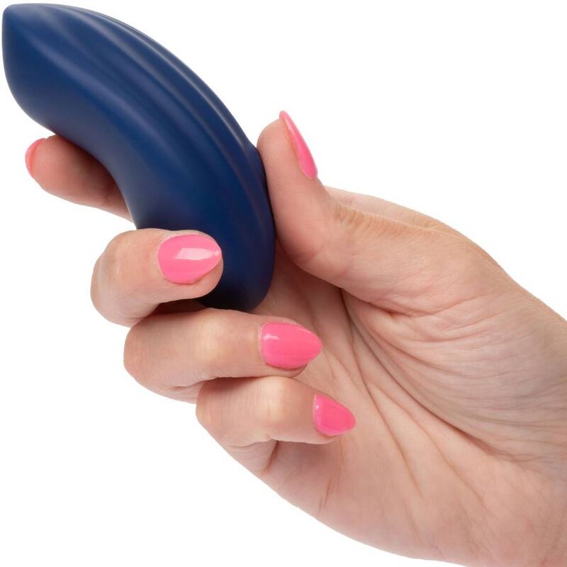 Stimulateur courbe velours cachemire bleu — CALEXOTICS