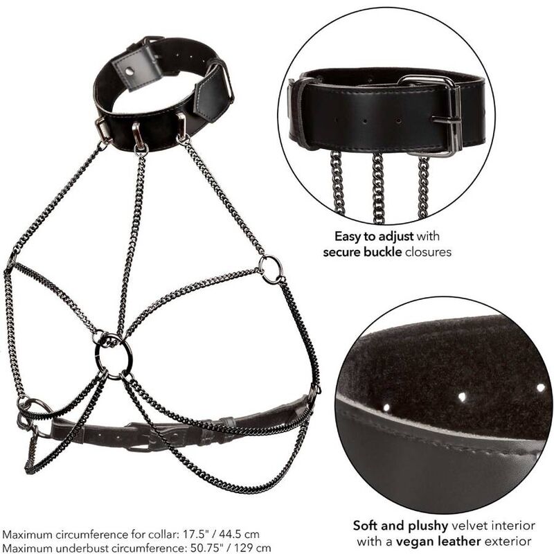 Harnais collier multi-chaînes taille plus — CALEXOTICS