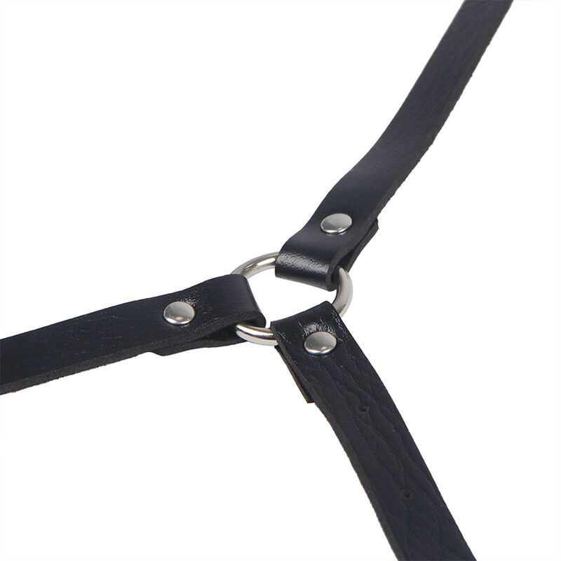Harnais de corps en cuir noir taille unique — SUBBLIME FETISH