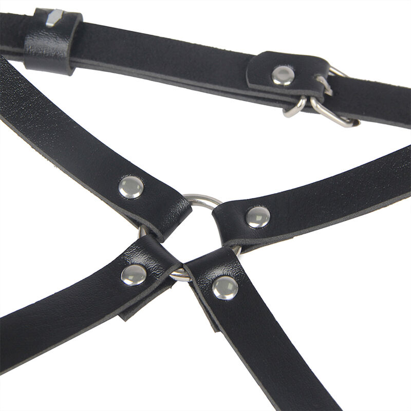 Harnais de taille et de jambes en cuir noir — SUBBLIME FETISH
