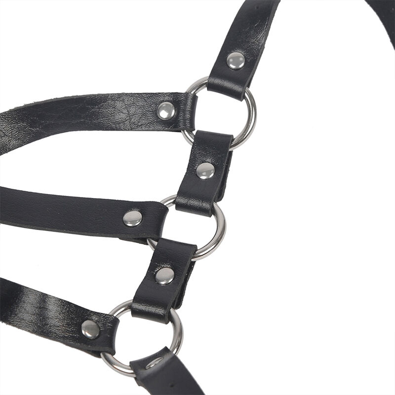 Harnais de corps en cuir noir réglable — SUBBLIME FETISH