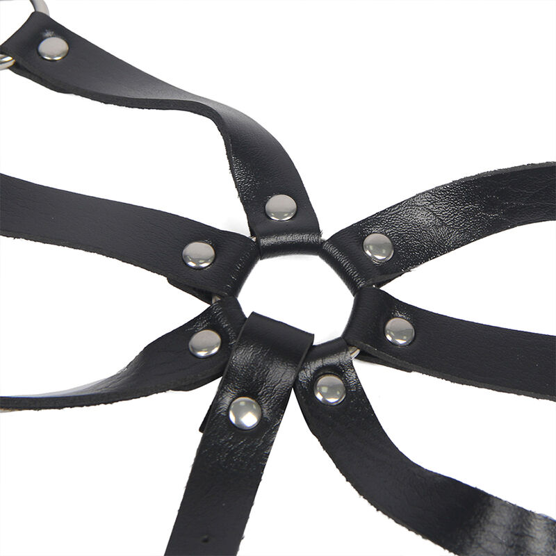 Harnais de corps en cuir noir réglable — SUBBLIME FETISH