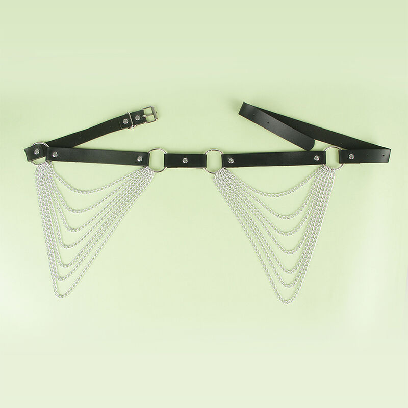 Chaîne ceinture cuir noire — SUBBLIME FETISH