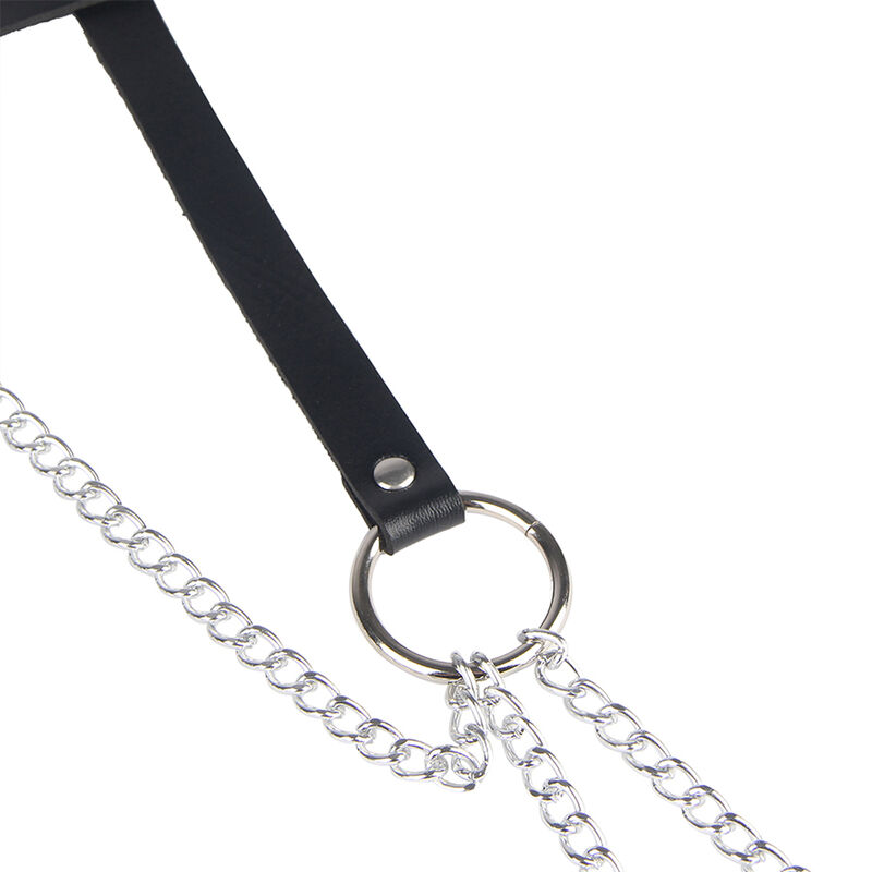 Ceinture chaîne en cuir noir — SUBBLIME FETISH
