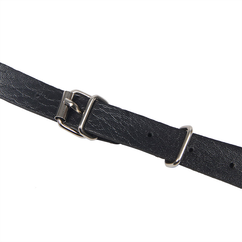 Harnais poitrine en cuir noir à chaînes et anneaux — SUBBLIME FETISH