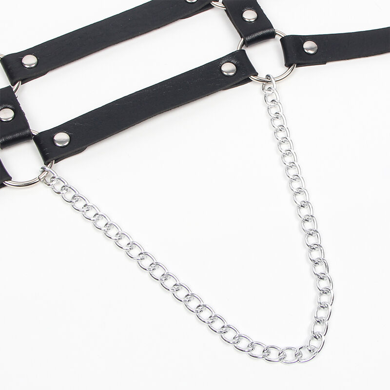 Harnais réglable en cuir avec chaînes — SUBBLIME FETISH