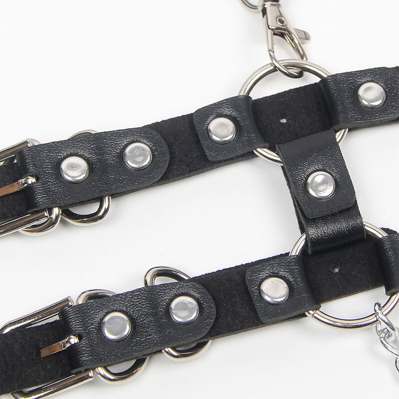 Harnais réglable en cuir avec chaînes — SUBBLIME FETISH