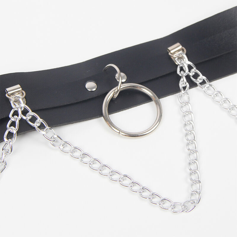 Harnais ceinture et jarretières en cuir avec détails chaîne et anneaux — SUBBLIME FETISH