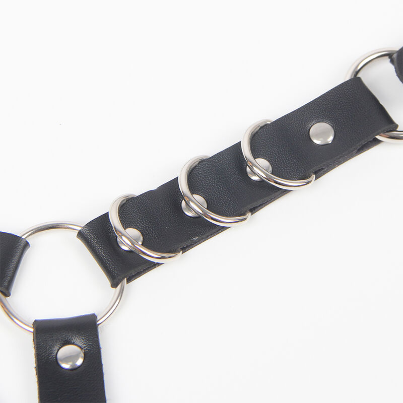Harnais ceinture et jarretières en cuir avec détails chaîne et anneaux — SUBBLIME FETISH