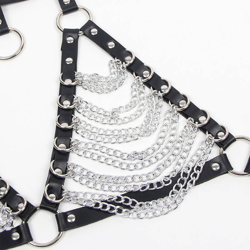 Ensemble harnais et collier avec chaîne étoile — SUBBLIME FETISH