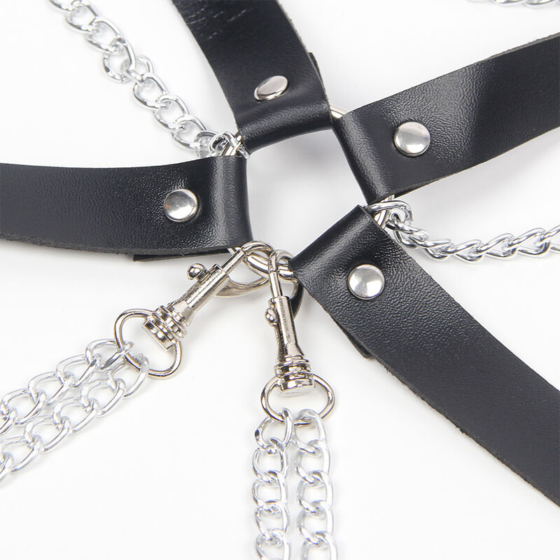 Soutien-gorge harnais avec chaîne détail taille unique — SUBBLIME FETISH