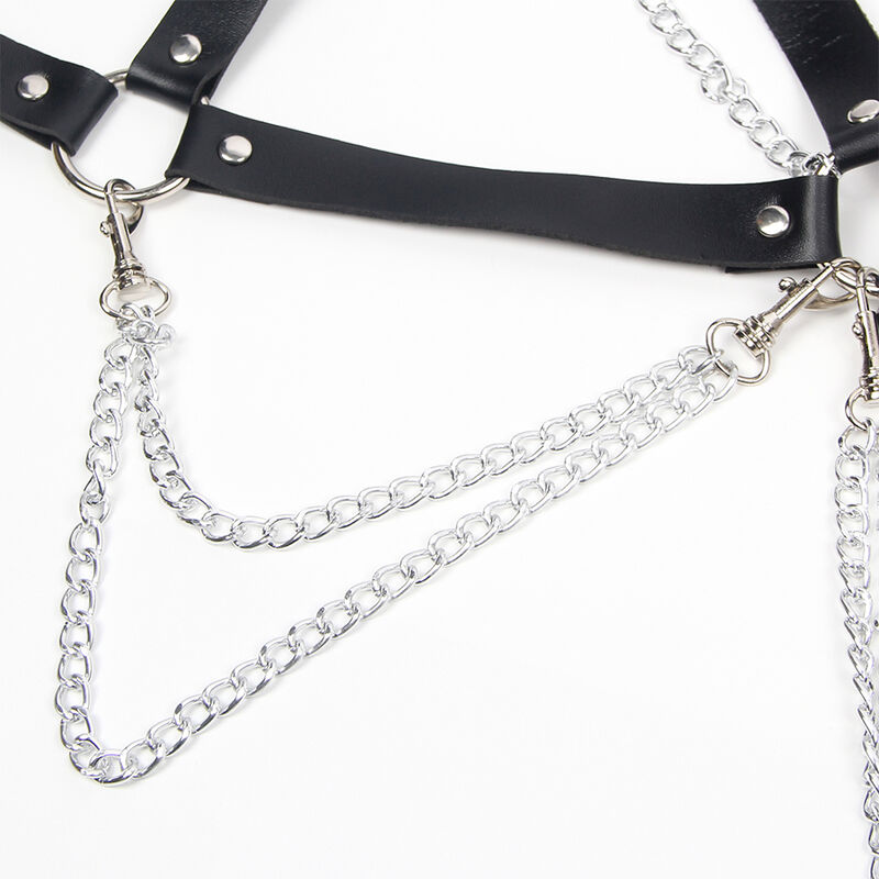 Soutien-gorge harnais avec chaîne détail taille unique — SUBBLIME FETISH