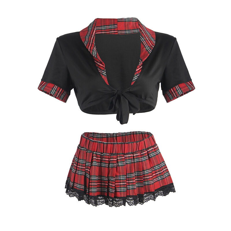 Costume d'écolière sexy avec haut et jupe plissée — SUBBLIME COSTUMES