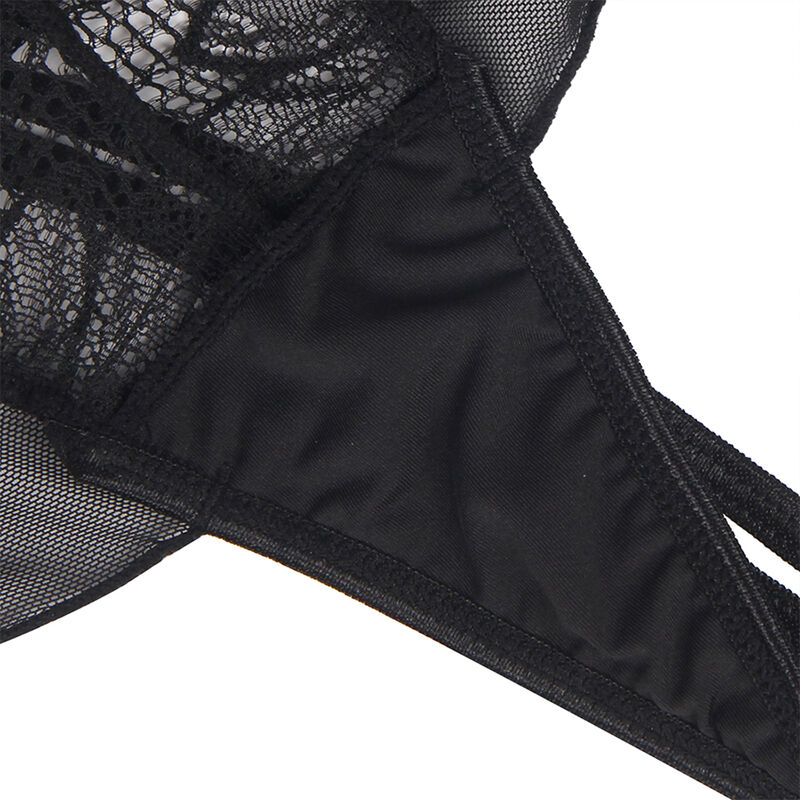 Teddy en dentelle halter dos nu noir — SUBBLIME BODIES