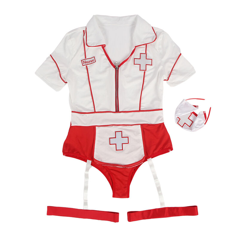 Costume d'infirmière sexy en body rouge et blanc — SUBBLIME COSTUMES