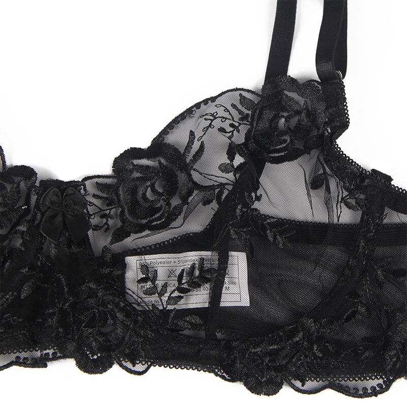 Ensemble lingerie 3 pièces imprimé floral noir — SUBBLIME SETS