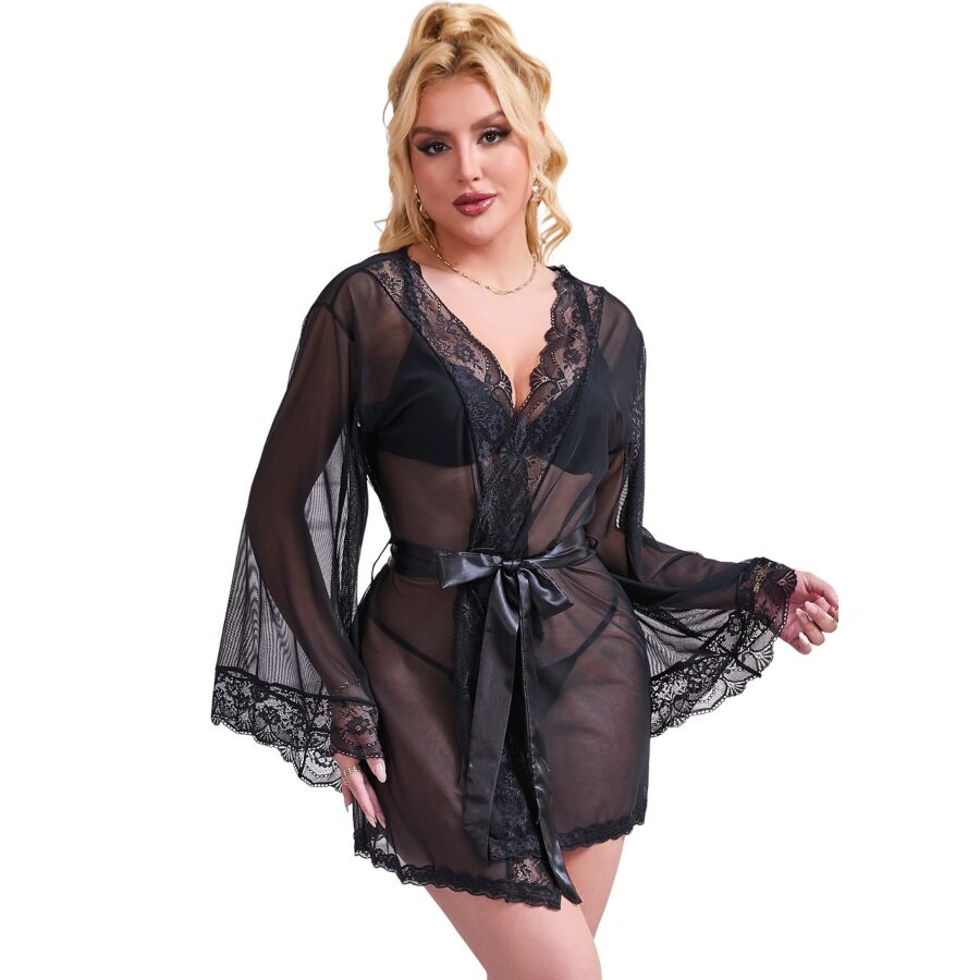 Robe en tulle transparent avec dentelle noire — SUBBLIME BABYDOLLS