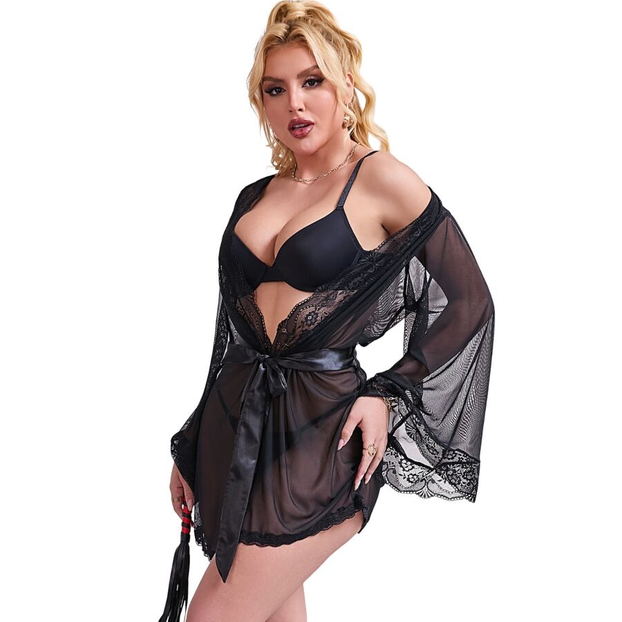 Durchsichtiges Tüllkleid mit schwarzer Spitze — SUBBLIME BABYDOLLS