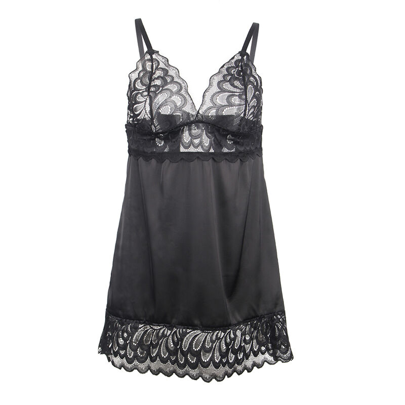 Babydoll en dentelle avec imprimé fleuri noir — SUBBLIME BABYDOLLS