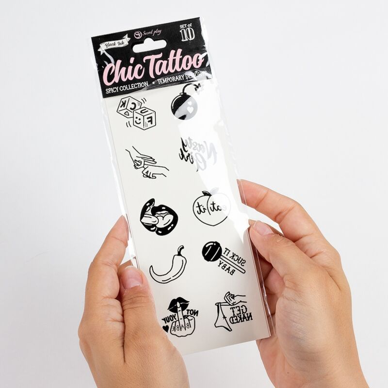 Lot de 10 tatouages temporaires Spicy — SECRETPLAY