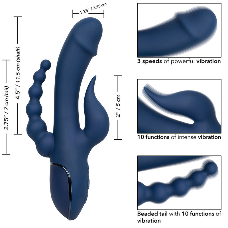 Vibrateur triple plaisir rechargeable — CALEXOTICS