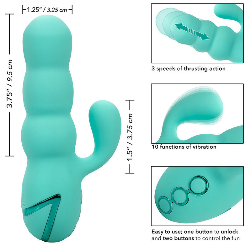 Vibrateur rabbit Del Mar Diva aqua green — CALEXOTICS