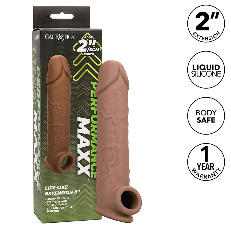 Extension Performance Maxx Life-Like 8 cm peau marron — CALEXOTICS