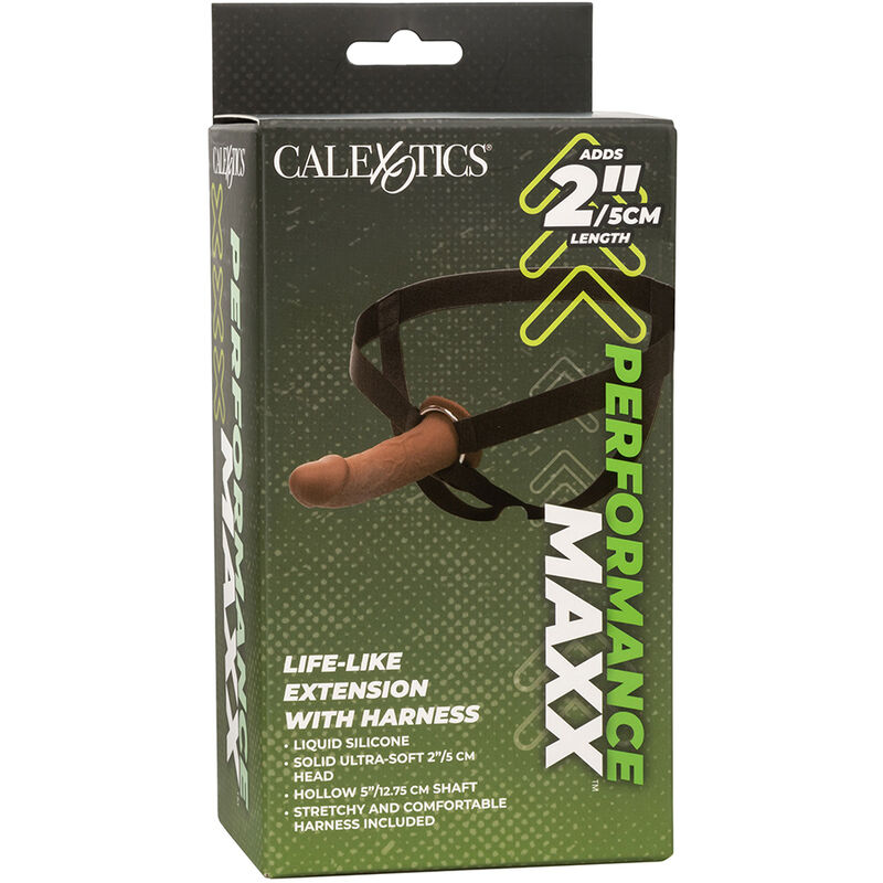 Extension réaliste Performance Maxx avec harnais peau marron — CALEXOTICS