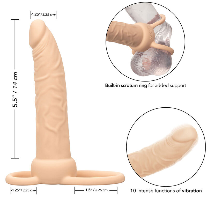 Double pénétrateur vibrant rechargeable Performance Maxx teint clair — Calexotics