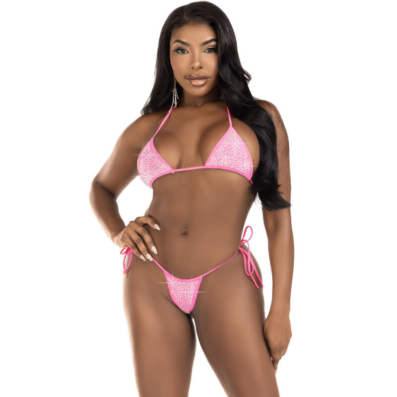 Ensemble bikini strass fuchsia — LEG AVENUE SETS