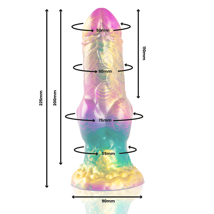 Gode vibrant arc-en-ciel Iris avec testicules — EPIC