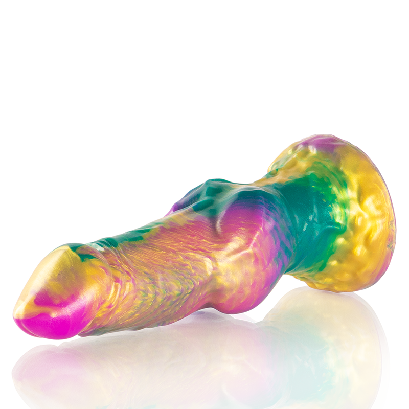 Gode vibrant arc-en-ciel Iris avec testicules — EPIC