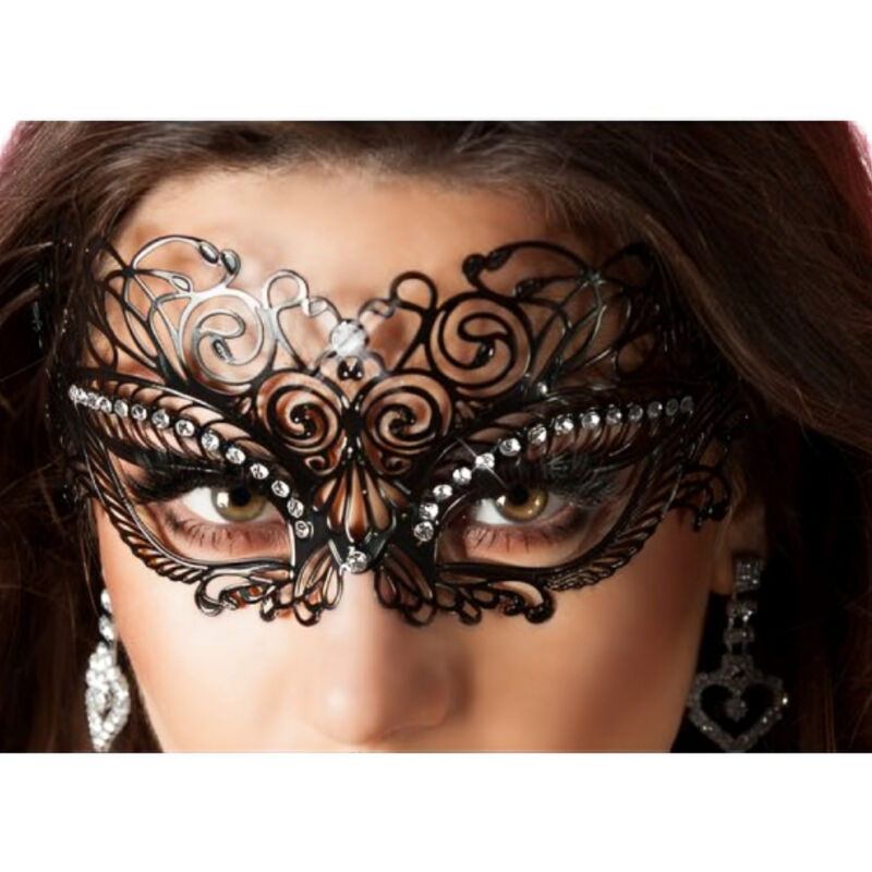 Masque en laiton cristaux noir ajustable — CHILIROSE ACCESORIES