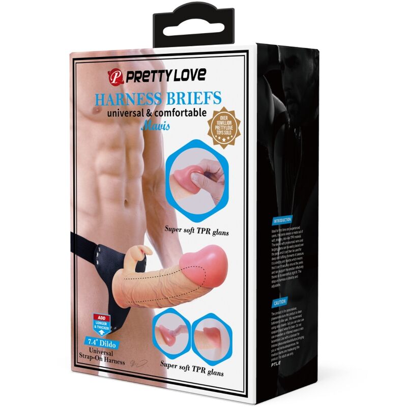 Harnais universel avec gode naturel 19 cm — PRETTY LOVE
