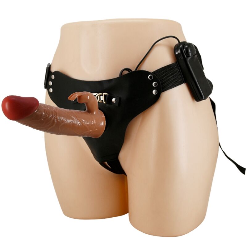 Harnais slip vibrant avec gode lapin 19 cm — PRETTY LOVE
